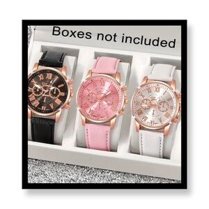 3pcs Elegant Roman Quartz Women's Watches